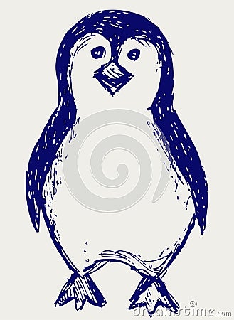 Penguin sketch Vector Illustration