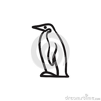 Penguin sketch icon. Vector Illustration