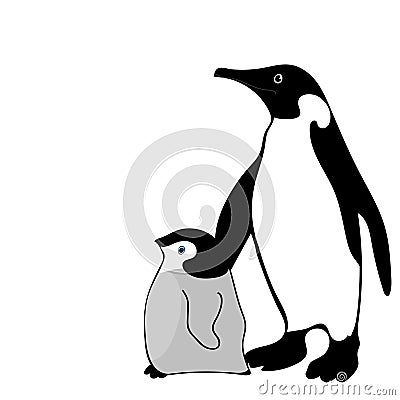 Penguin symbol family loyalty Vector Illustration