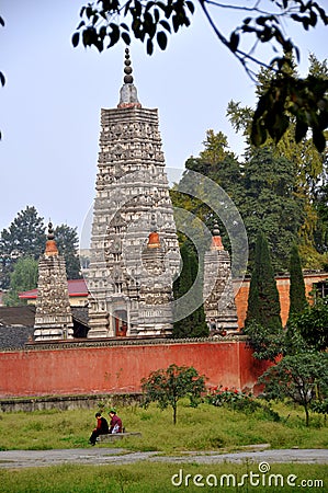 Pengzhou, China: Five Star Pagoda at Temple Editorial Stock Photo