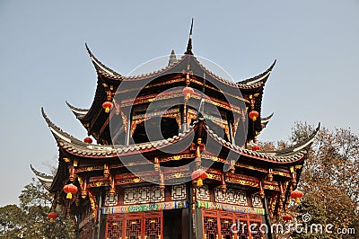Pengzhou, China: Pagoda at Long Xing Monastery Stock Photo