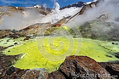 Volcano Mutnovskiy Stock Photo