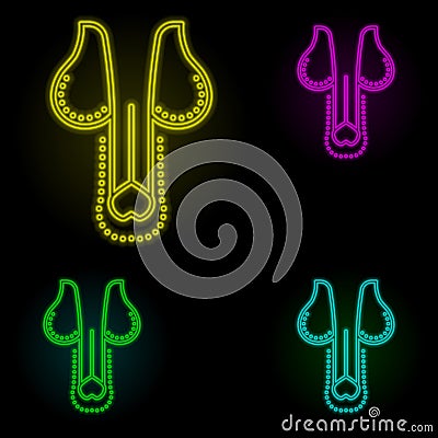 penis enlargement neon color set icon. Simple thin line, outline vector of anti age icons for ui and ux, website or mobile Stock Photo