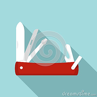 Penknife icon, flat style Vector Illustration