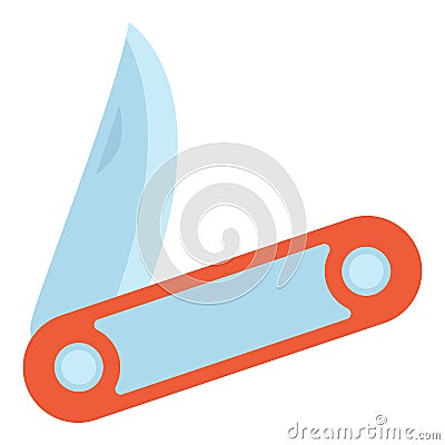 Penknife icon, flat style Cartoon Illustration