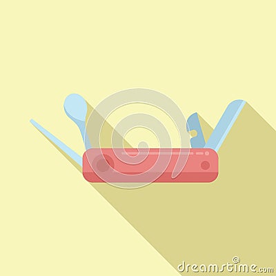 Penknife icon flat vector. Knife multitool Vector Illustration