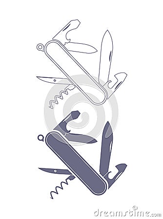 Penknife silhouette Vector Illustration