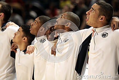 Penn State players celebrate Senior Night Editorial Stock Photo