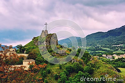 Italian cities,towns and villages-Pennabilli, Rainy day Stock Photo