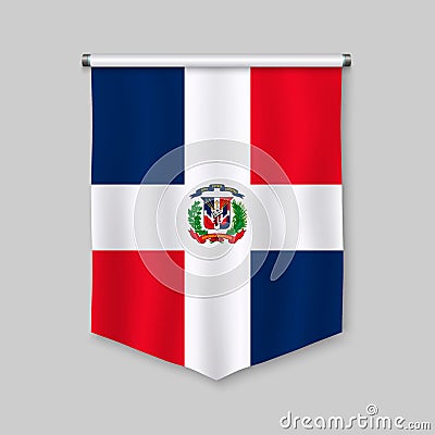 Pennant with flag Vector Illustration