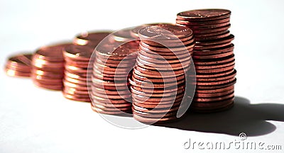 Pennies fading away Stock Photo