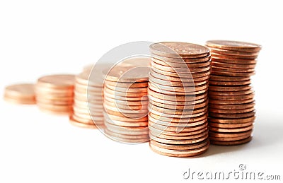 Pennies IV Stock Photo