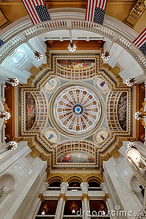 Pennsylvania Capitol interior dome Stock Photo