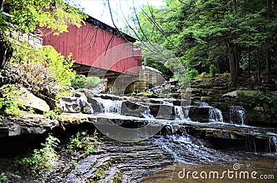 Pennsylvania covered bridge Stock Photo