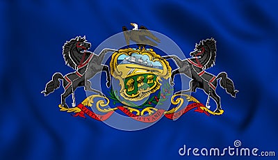 Pennsylvania flag US state symbol Stock Photo