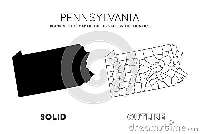 Pennsylvania map. Vector Illustration