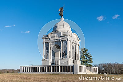 Pennsylvania Monument at Gettysburg National Battlefield Stock Photo