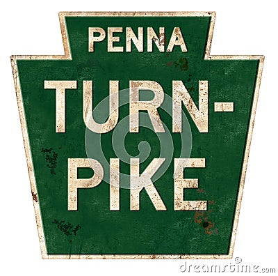 Pennsylvania Turnpike Sign Grunge Stock Photo