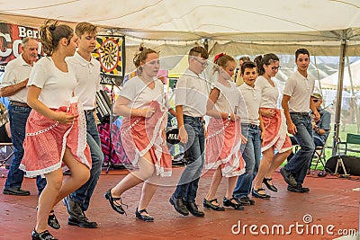 Folk dancing at the Kutztown Folk Festival Editorial Stock Photo