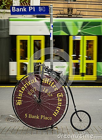 High Wheel Advertising Editorial Stock Photo