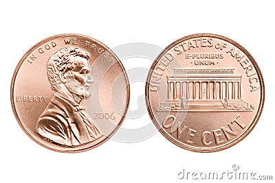 Penny macro isolated Stock Photo