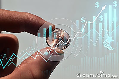 Penny Stock Tech Startups Exploding In Share Equity Stock Photo
