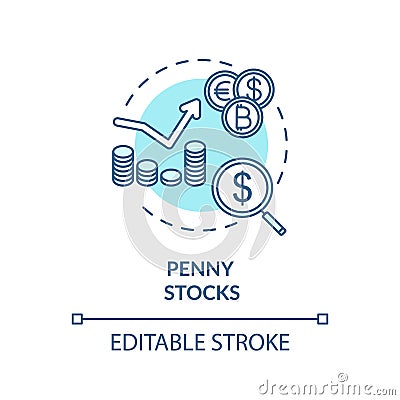 Penny stocks concept icon Vector Illustration