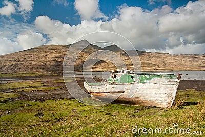 Pennyghael boat wreck Stock Photo