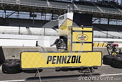 Pennzoil logo on IndyCar sponsored equipment. Pennzoil is part of Shell plc Editorial Stock Photo