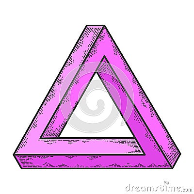 Penrose impossible tribar triangle sketch vector Vector Illustration