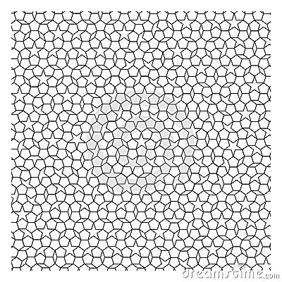 Penrose tiling mosaic in black and white. vector Vector Illustration