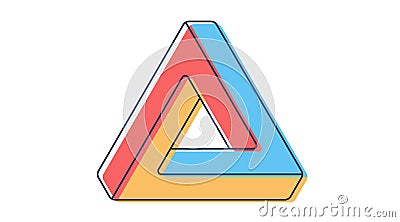 Penrose triangle icon. Impossible vector geometric shape object. Optical illusion illustration. Infinity 3D element Vector Illustration