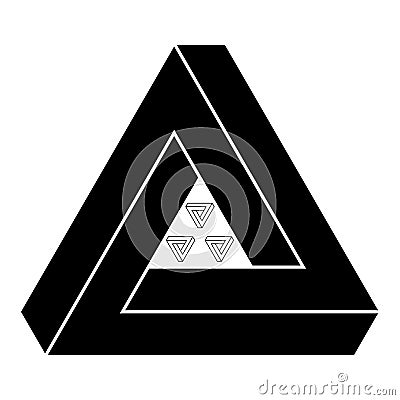 Penrose triangle icon. Impossible vector geometric shape object. Optical illusion illustration. Infinity 3D element Vector Illustration