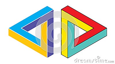 Penrose triangle icon. Impossible vector geometric shape object. Optical illusion illustration. Infinity 3D element Vector Illustration