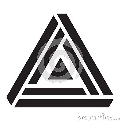 Penrose triangle, Illusion triangle vector illustration Vector Illustration