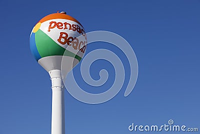 Pensacola Beach, Florida Watertower Editorial Stock Photo