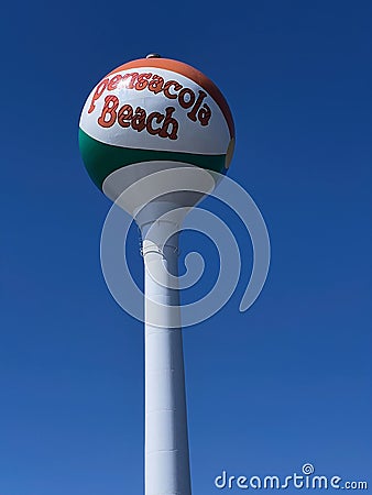 Pensacola Beach Water Tower. Florida. Editorial Stock Photo