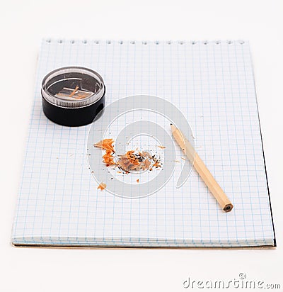 Pensil on the notebook Stock Photo