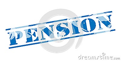 Pension blue stamp Stock Photo