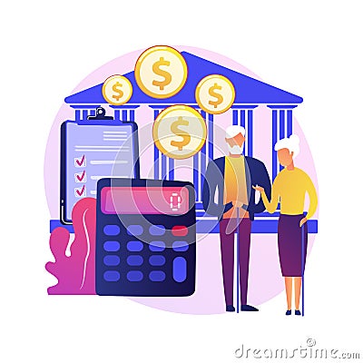 Pension scheme abstract concept vector illustration. Vector Illustration