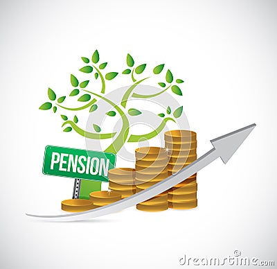 pensions tree profits graph illustration Cartoon Illustration