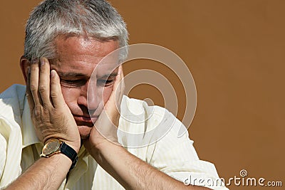 Pensive man Stock Photo