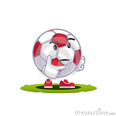 Pensive soccer football watching match and thinks Vector Illustration