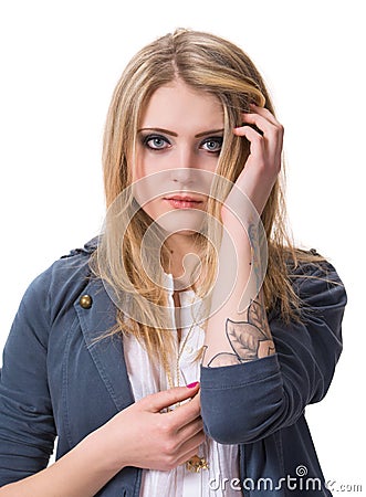 Pensive teenage girl Stock Photo