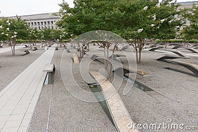 Pentagon memorial, Virginia Editorial Stock Photo