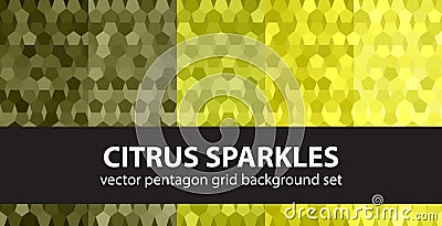 Pentagon pattern set Citrus Sparkles Vector Illustration