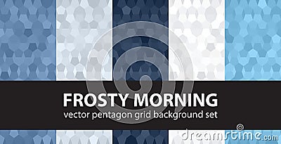 Pentagon pattern set Frosty Morning. Vector seamless geometric b Vector Illustration