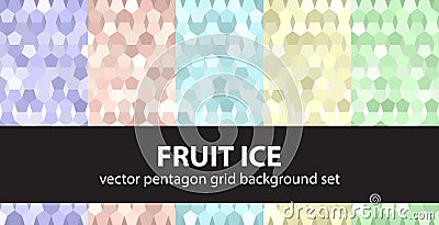 Pentagon pattern set Fruit Ice Vector Illustration