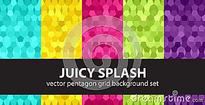 Pentagon pattern set Juicy Splash Vector Illustration