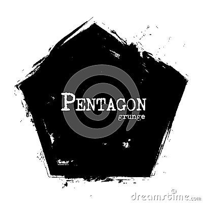 Pentagon shape . Grunge style . Vector Vector Illustration